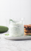 Load image into Gallery viewer, Zucchini Patties with Feta Cheese and Tzatziki sauce I