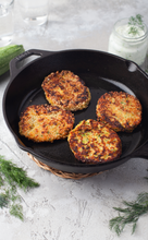 Load image into Gallery viewer, Zucchini Patties with Feta Cheese and Tzatziki sauce I