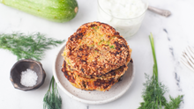 Load image into Gallery viewer, Zucchini Patties with Feta Cheese and Tzatziki sauce II