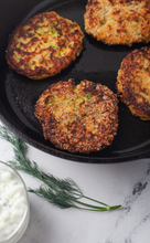Load image into Gallery viewer, Zucchini Patties with Feta Cheese and Tzatziki sauce II