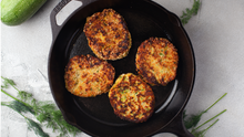 Load image into Gallery viewer, Zucchini Patties with Feta Cheese and Tzatziki sauce I
