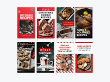 Load image into Gallery viewer, TEMPLATE 8 Customizable HOLIDAY Pinterest Pins for Food Bloggers – Easy Canva Designs!