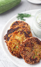 Load image into Gallery viewer, Zucchini Patties with Feta Cheese and Tzatziki sauce I