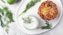 Load image into Gallery viewer, Zucchini Patties with Feta Cheese and Tzatziki sauce I
