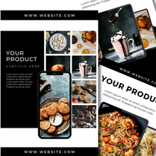 Load image into Gallery viewer, TEMPLATE 11 Customizable PRODUCT Pinterest Pins for Food Bloggers – Easy Canva Designs!