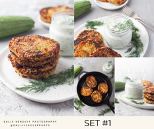 Load image into Gallery viewer, Zucchini Patties with Feta Cheese and Tzatziki sauce I