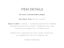 Load image into Gallery viewer, TEMPLATE - RECIPE BOOK for CANVA