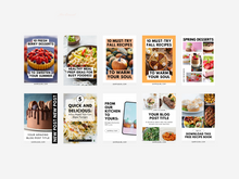 Load image into Gallery viewer, TEMPLATE 18 Customizable Pinterest Pins for Food Bloggers – Easy Canva Designs!
