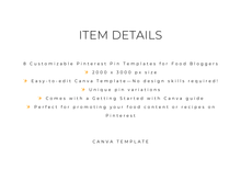 Load image into Gallery viewer, TEMPLATE 8 Customizable HOLIDAY Pinterest Pins for Food Bloggers – Easy Canva Designs!
