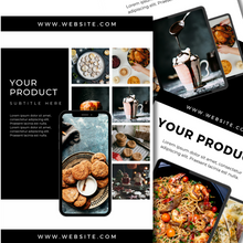 Load image into Gallery viewer, TEMPLATE 11 Customizable PRODUCT Pinterest Pins for Food Bloggers – Easy Canva Designs!
